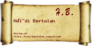 Hódi Bertalan névjegykártya