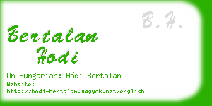 bertalan hodi business card